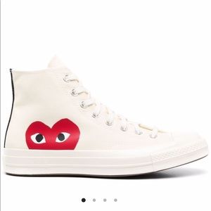 Commes de Garçons white converse mens 7 womens 9